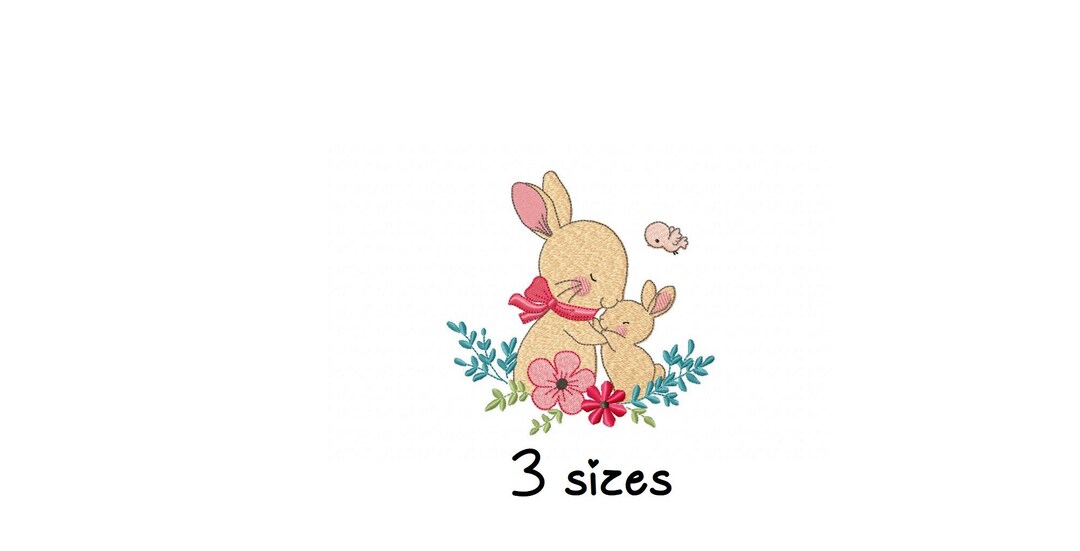 Mommy Bunny Embroidery Design ,baby Embroidery Design Machine, Animals ...