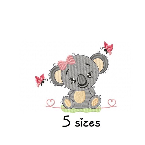 Koala Machine Embroidery Design Cute Forest Animals Instant - Etsy