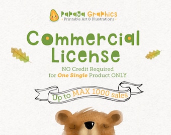 Licencia de Uso Extendido, Hasta 1000 ventas, Licencia Comercial, para un Producto Gráfico de Papaya Individual