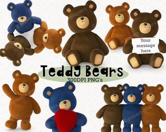 Clipart de oso de peluche para niños clipart bundle, Clip art para pegatinas, Clipart de guardería, Clipart de artesanía, Decoración de guardería de Woodland, imprimible para niños