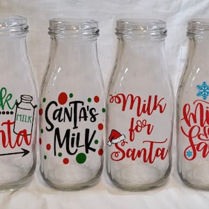 Biberon de lait pour le père Noël - Lait du père Noël - Biberon de lait de Noël - Cadeau de Noël en verre - Réveillon de Noël