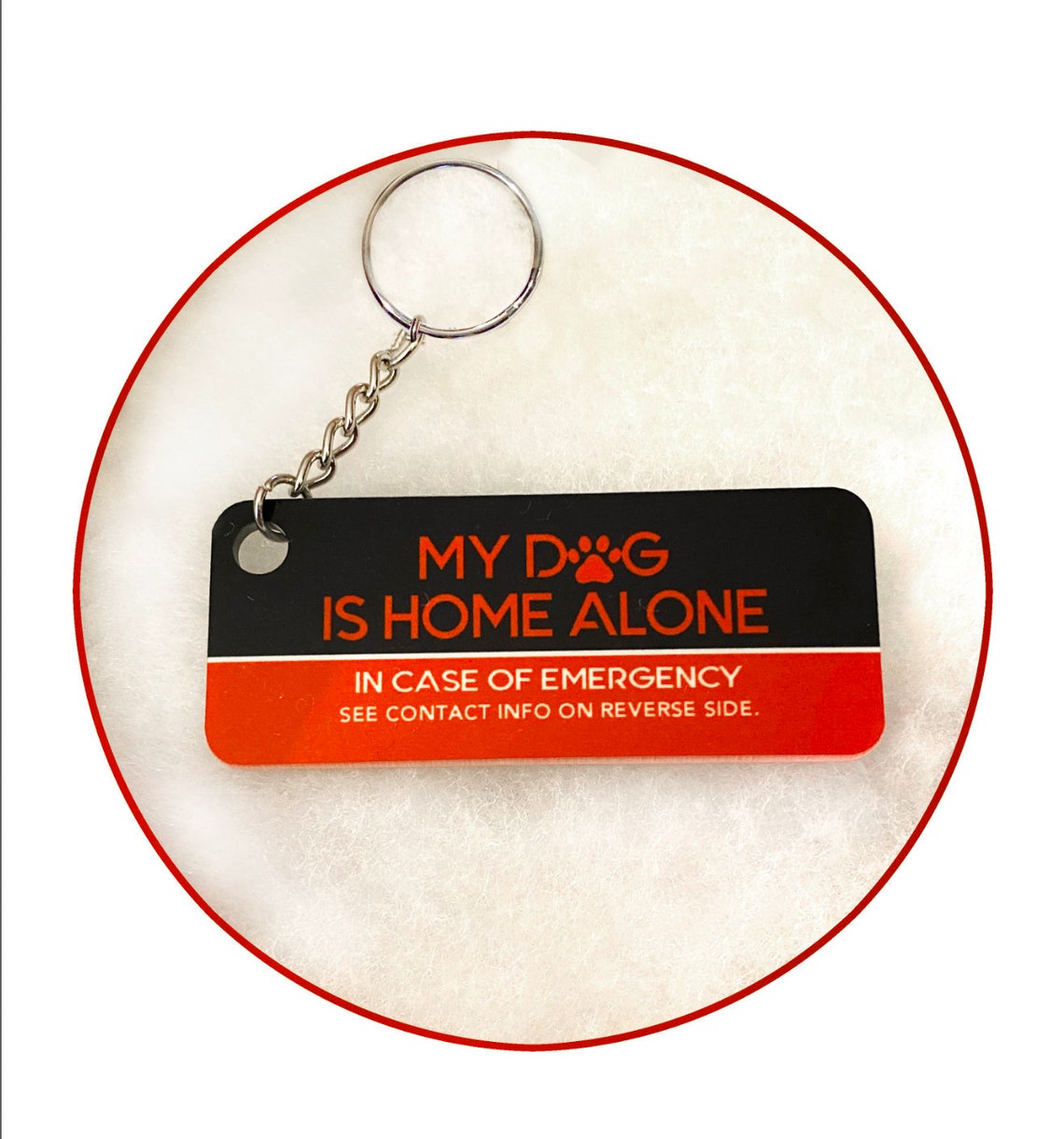 Pet Alert Keychain My Pet is Home Alone Keychain Emergency Etsy