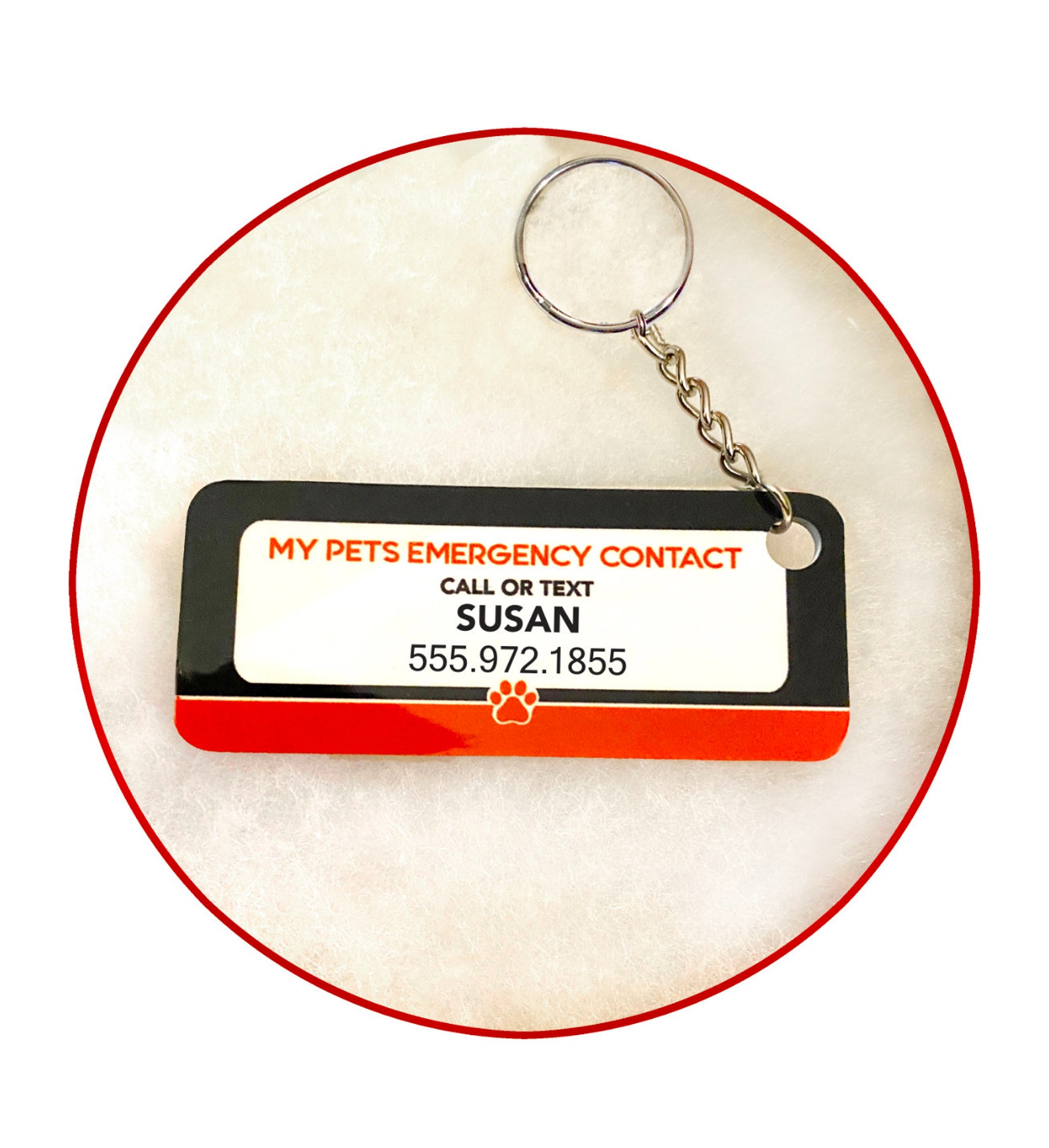 Pet Alert Keychain My Pet is Home Alone Keychain Emergency Etsy