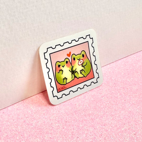 The Little Lovers' Frog Stamp Mini-Sticker