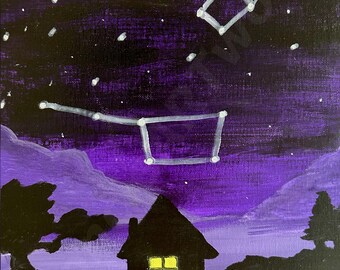 北斗七星と小北斗七星 オリジナルアクリル画（2023年） - Etsy 日本