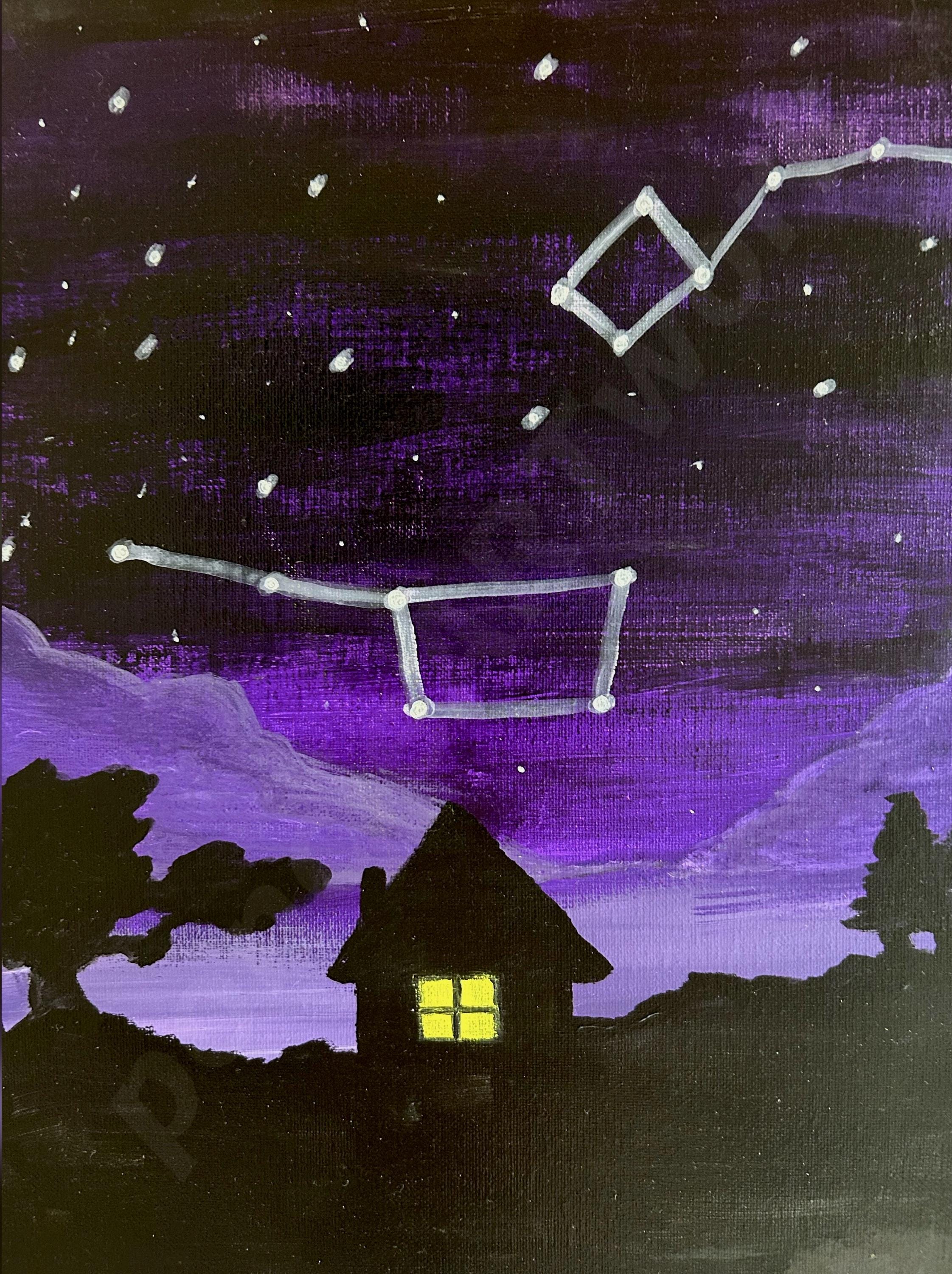 北斗七星と小北斗七星 オリジナルアクリル画（2023年） - Etsy 日本