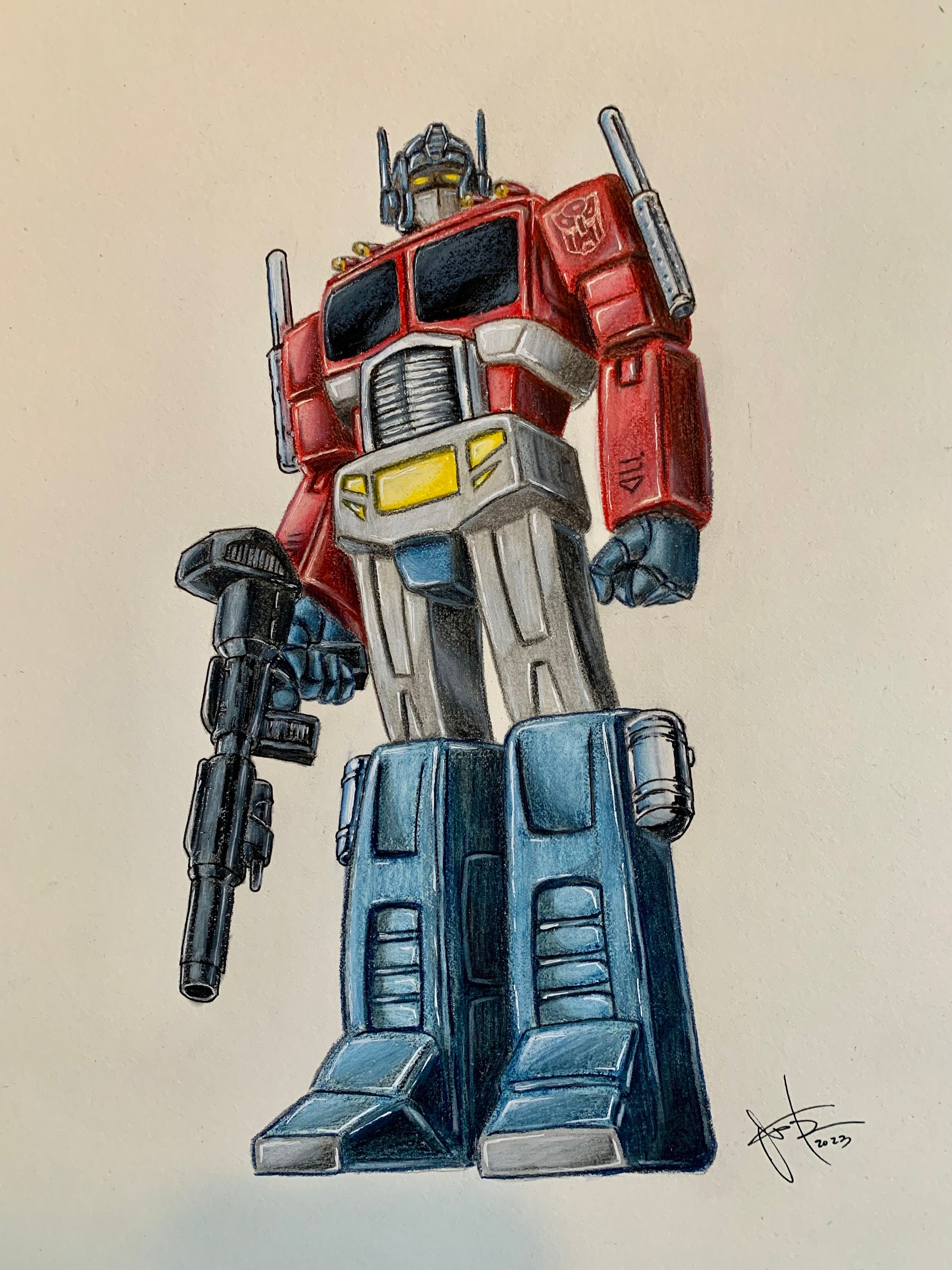 The A States — How to draw Optimus Prime, image size:2250x3000