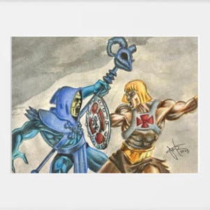 Skeletor vs He-Man Hand-Signed Art Print