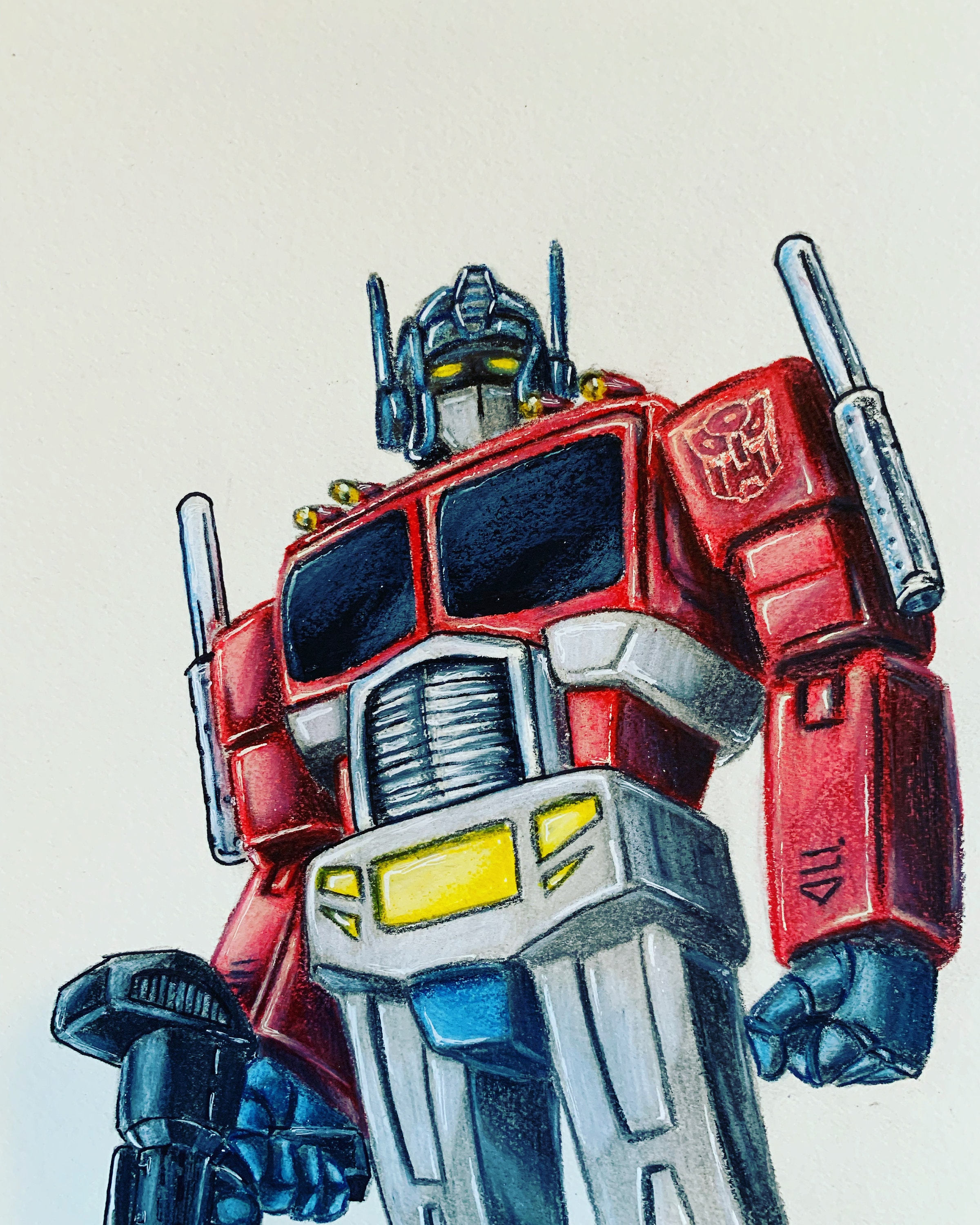 Optimus Prime Original Transformers Art by Poncieartwork (2023) - Etsy, image size:2400x3000