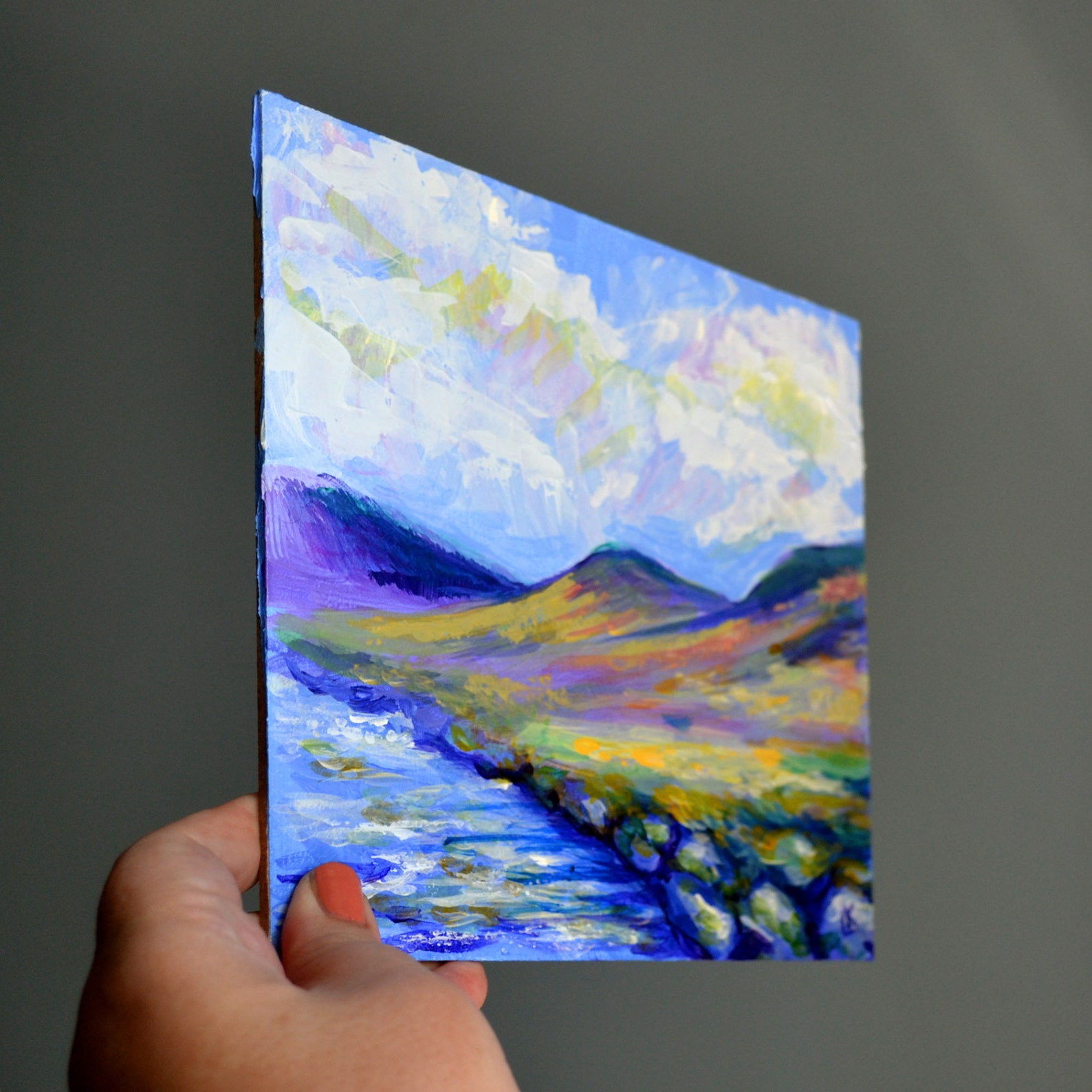 Rocky mountains painting ORIGINAL Affordable wall art Abstract Etsy