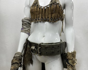 Ensemble post-apocaliptique - veste personnalisée Wasteland Warrior - motos - dystopie - tenue de festival - cyberpunk - GN