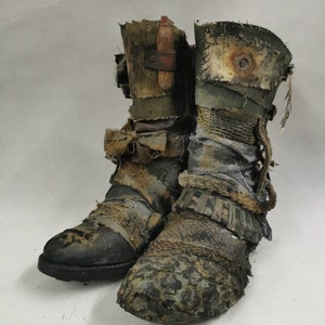 Custom Shoes - Leather - Postapocaliptic- Wasteland Warrior- Boots- Motocycles Boots - Dystopy - Festival Outfit - Cyberpunk - LARP