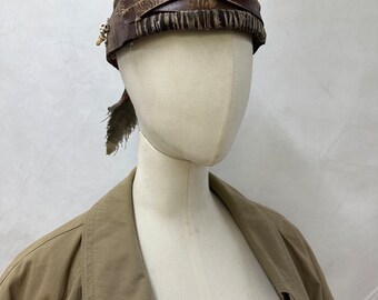 Postapocaliptic Costume-  Hat- Handmade Hat- Wasteland Warrior- Hat- Japan Cosplay - Dystopy - Festival Outfit - Cyberpunk - LARP