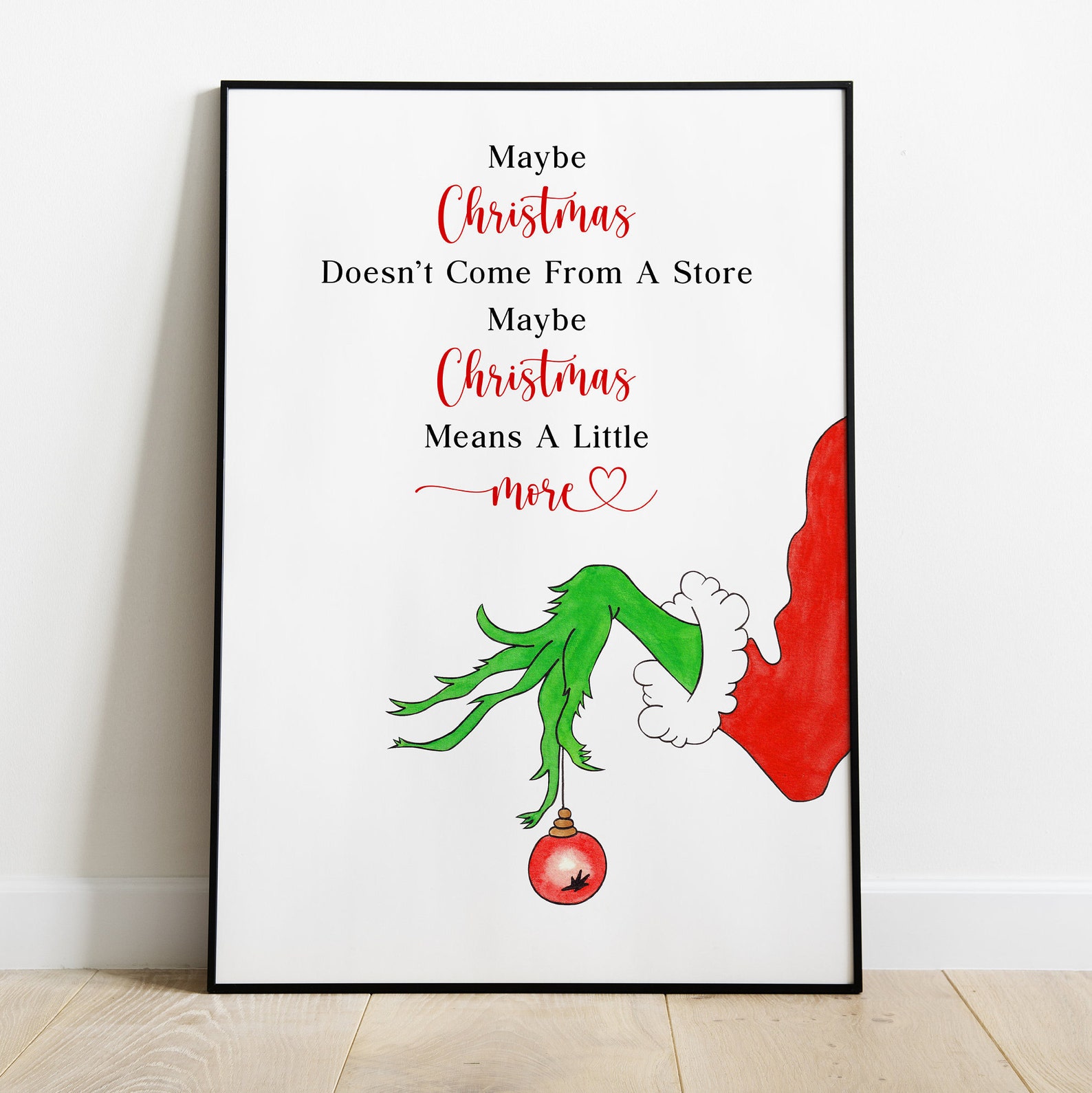 The Grinch Wall Art Print Christmas Grinch Christmas Gift Etsy