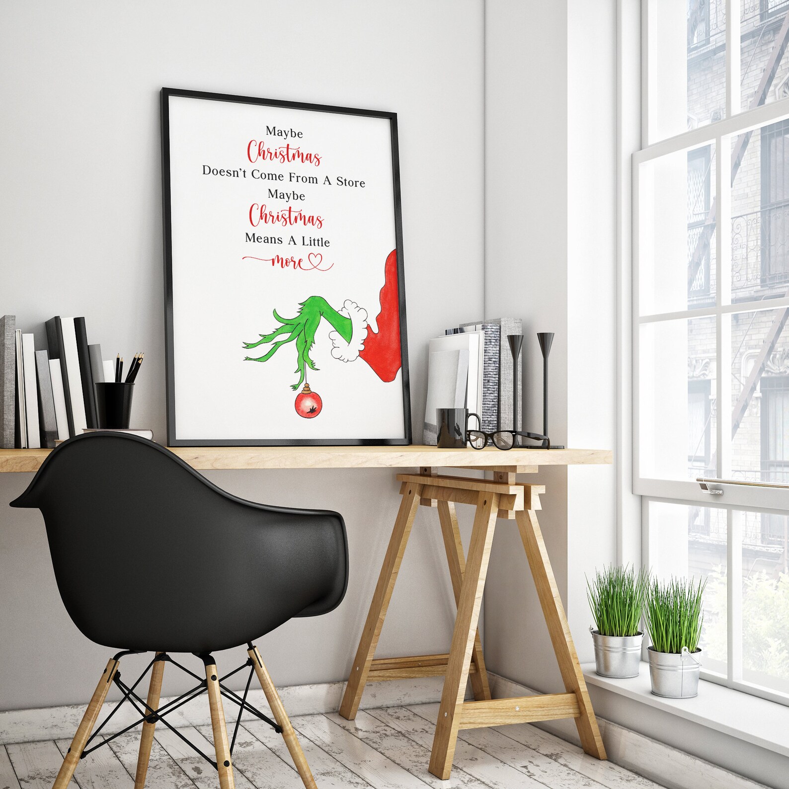 The Grinch Wall Art Print Christmas Grinch Christmas Gift | Etsy