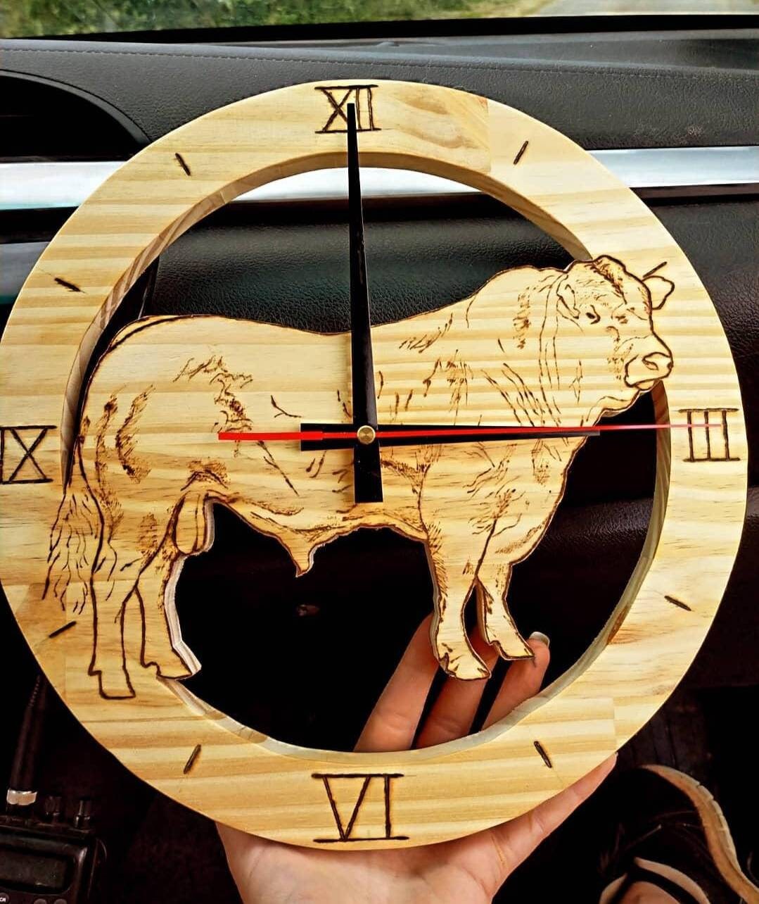 Bull Wall Clock Etsy
