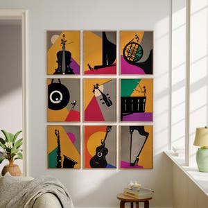 Retro Musik MEGA Bundle Wall Art Gallery, 9er Set Jazz Musik Poster, Vintage Jazz Musik Kunst, Jazz Sänger Geschenk, Musiklehrer Wand Kunst Geschenk