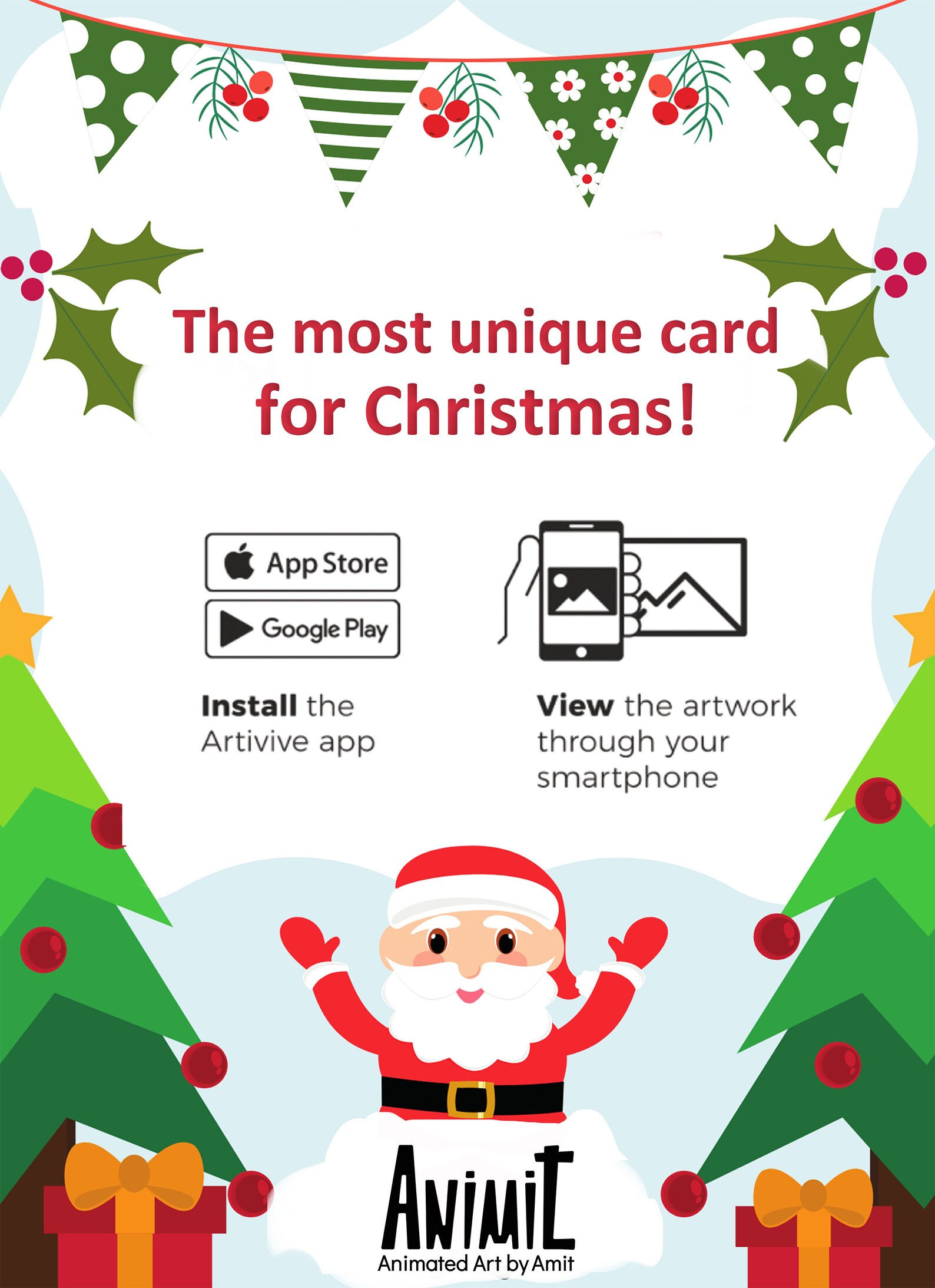Beautiful Augmented Reality Christmas Card Stunning Animated Etsy