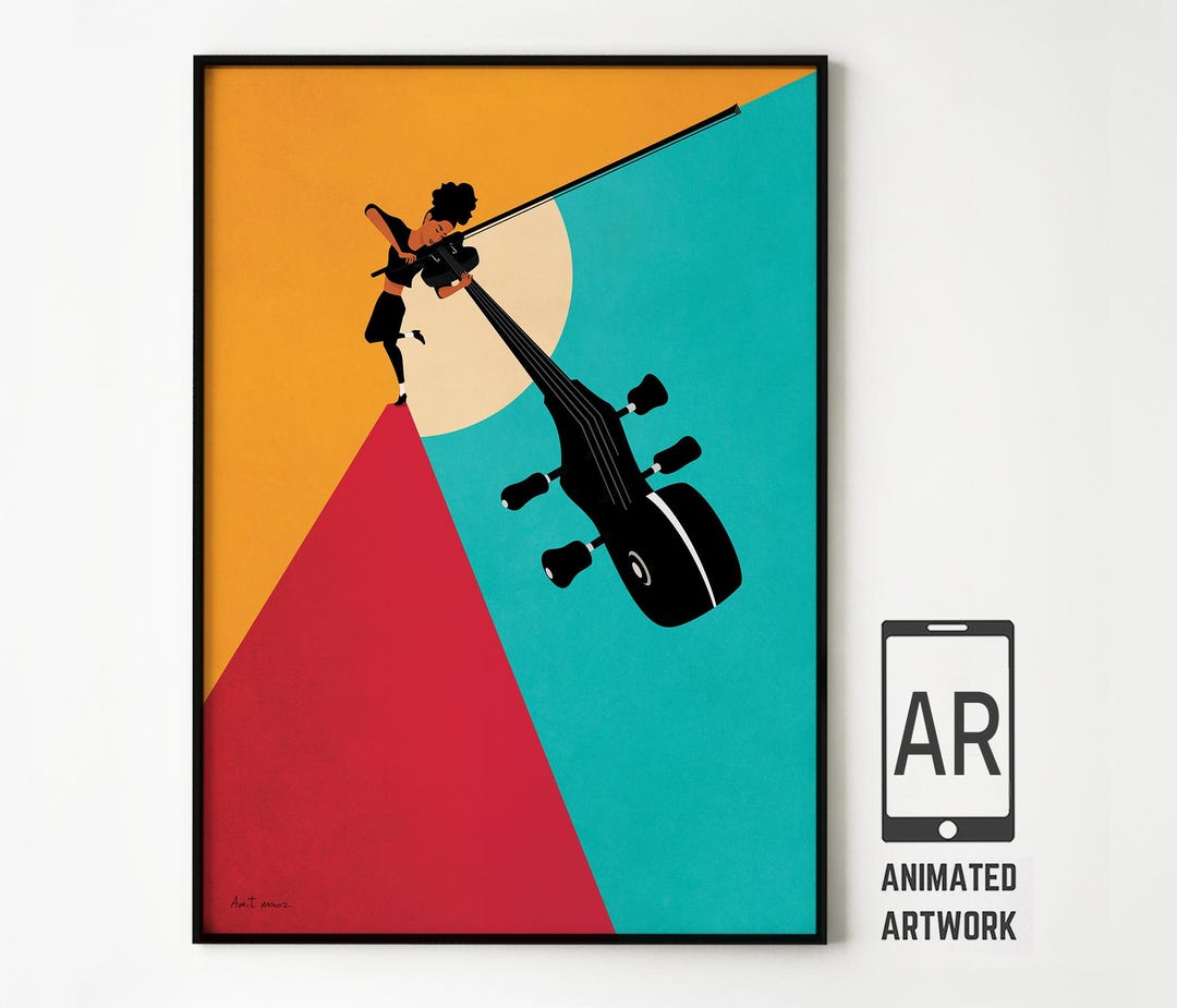 Mid-century Modern Violin Art Print - Elegant Musical Wall Art With ...
