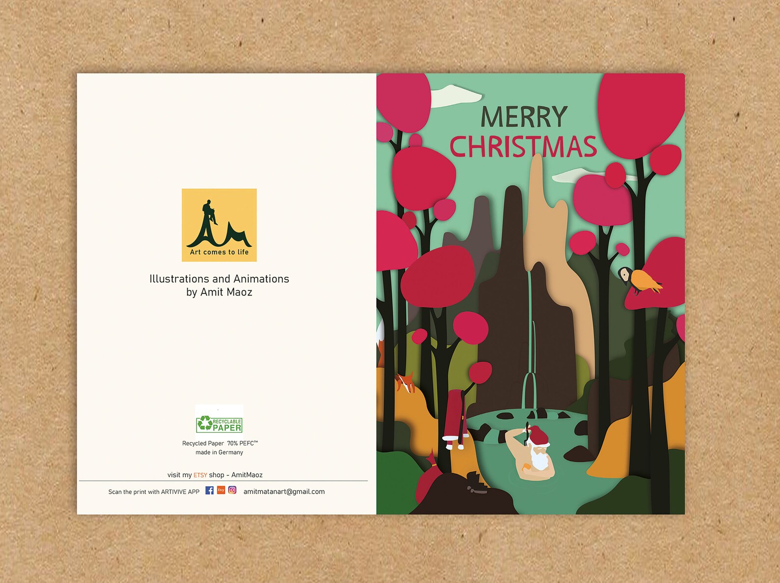 Amazing Augmented Reality Christmas Card Stunning animated Etsy