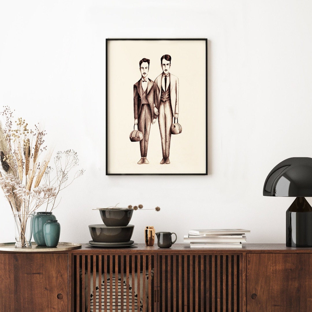 Vintage Gay Art Gay Couple Fine Art Print Handmade Etsy Canada