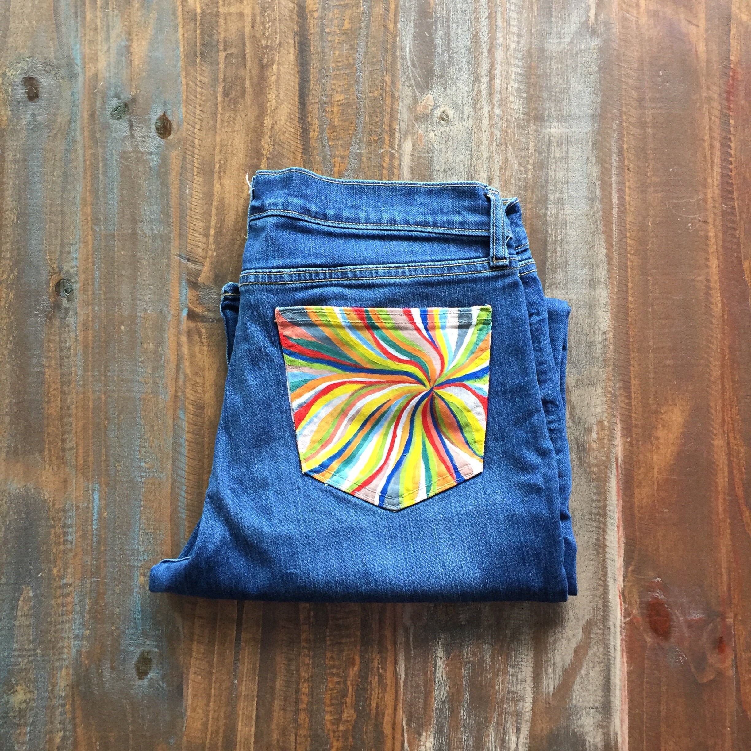 Hand Painted Jeans | Trippy Hippie - Etsy