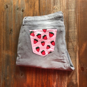 Hand Painted Jeans | Strawberry Short CAKE