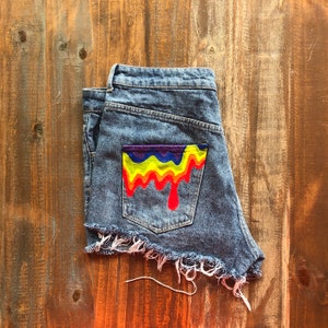 Hand Painted Jeans | Rainbow Slimetime