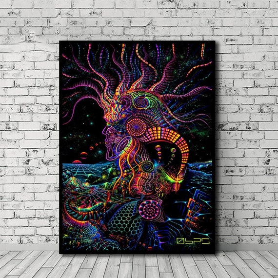 Psychedelic Trippy Poster Blacklight Poster And Print Wall Art Canvas Home Decor No Frame