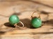 Boucles d'oreilles Art Déco Dormeuse Lever-back Bateau Perle Jade Vert Naturel 15 ~ 16mm Simple Great Gatsby Mariage Vintage Style Plaqué Or 