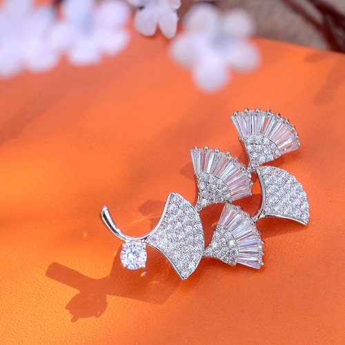 Bridal Flower Art Deco Strass Cristal Mariage Broche Pin