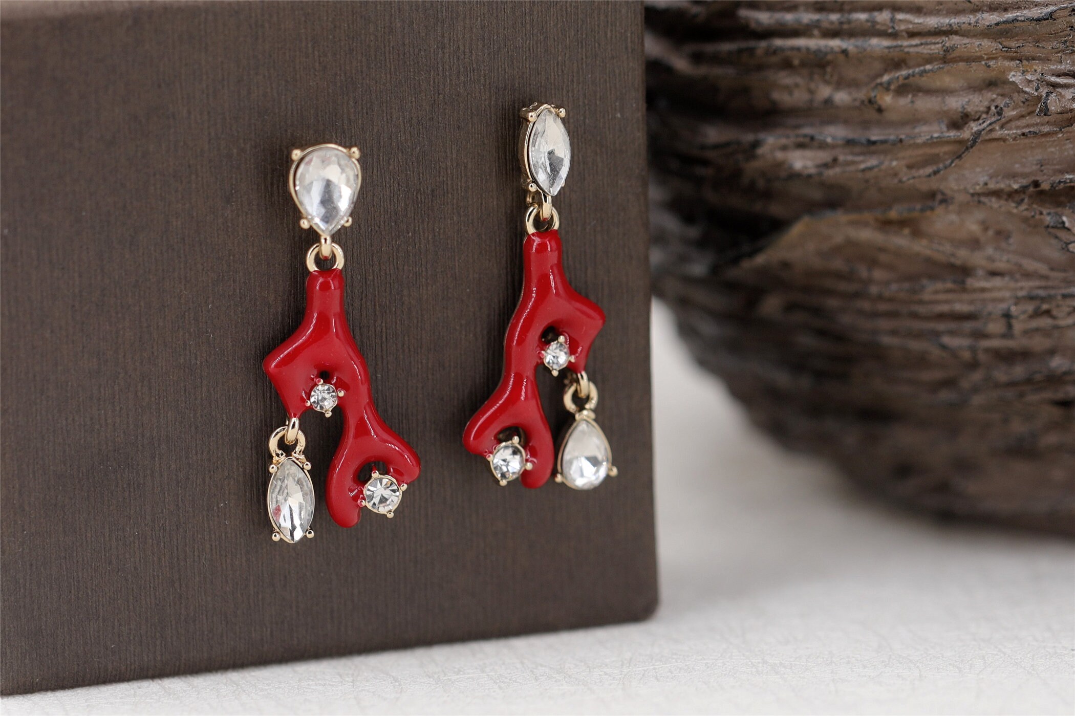 Boucles D'oreilles Clous étoiles Pendantes Dorées - Occasion, Bijou Fantaisie Sans Marque