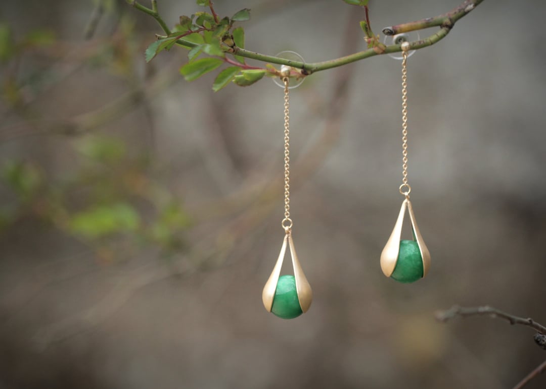 Boucles d'oreilles goutte d'eau - 14 carats Or blanc, Boucles d