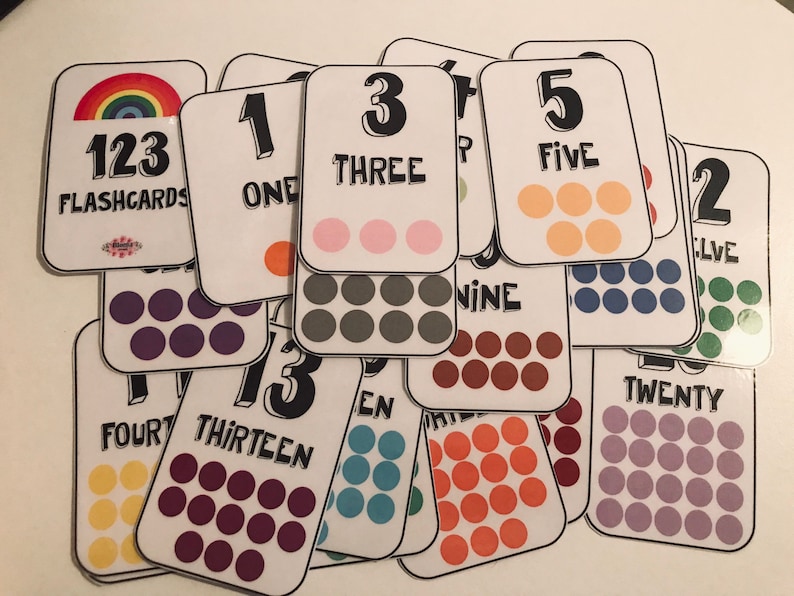 123 Flashcards PRINTABLE Children/kids Learning Cards | Etsy UK