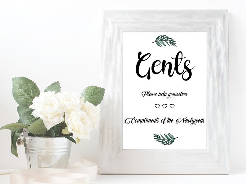 Wedding Bathroom Signs PRINTABLE Wedding Toilet Print Ladies and Gents ...