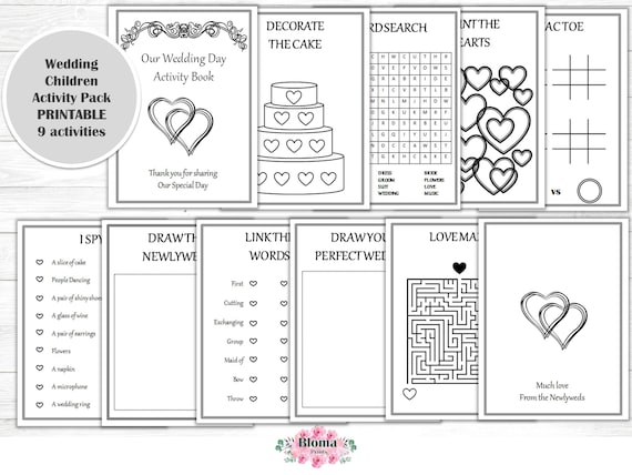 Wedding Activity Book PRINTABLE Children Activity Pack Etsy Wedding Activity Book PRINTABLE Children Activity Pack Etsy