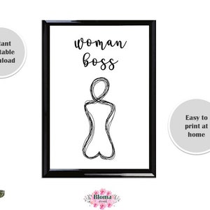 Woman Boss PRINTABLE Poster,boss Lady,body Shape, Gift for Her, Digital ...