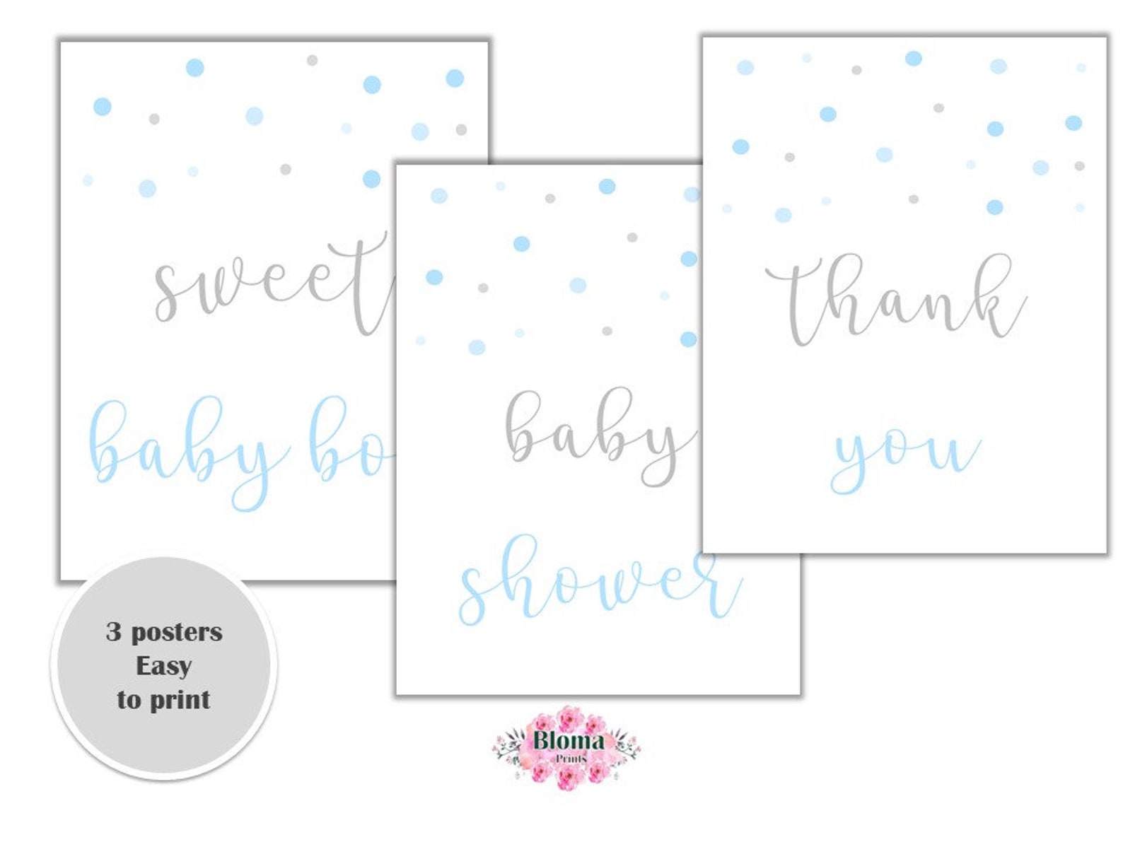 Blue Baby Shower Bundle Printablebaby Shower - Etsy