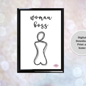 Woman Boss PRINTABLE Poster,boss Lady,body Shape, Gift for Her, Digital ...