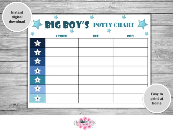 Boy Potty Chart Printable