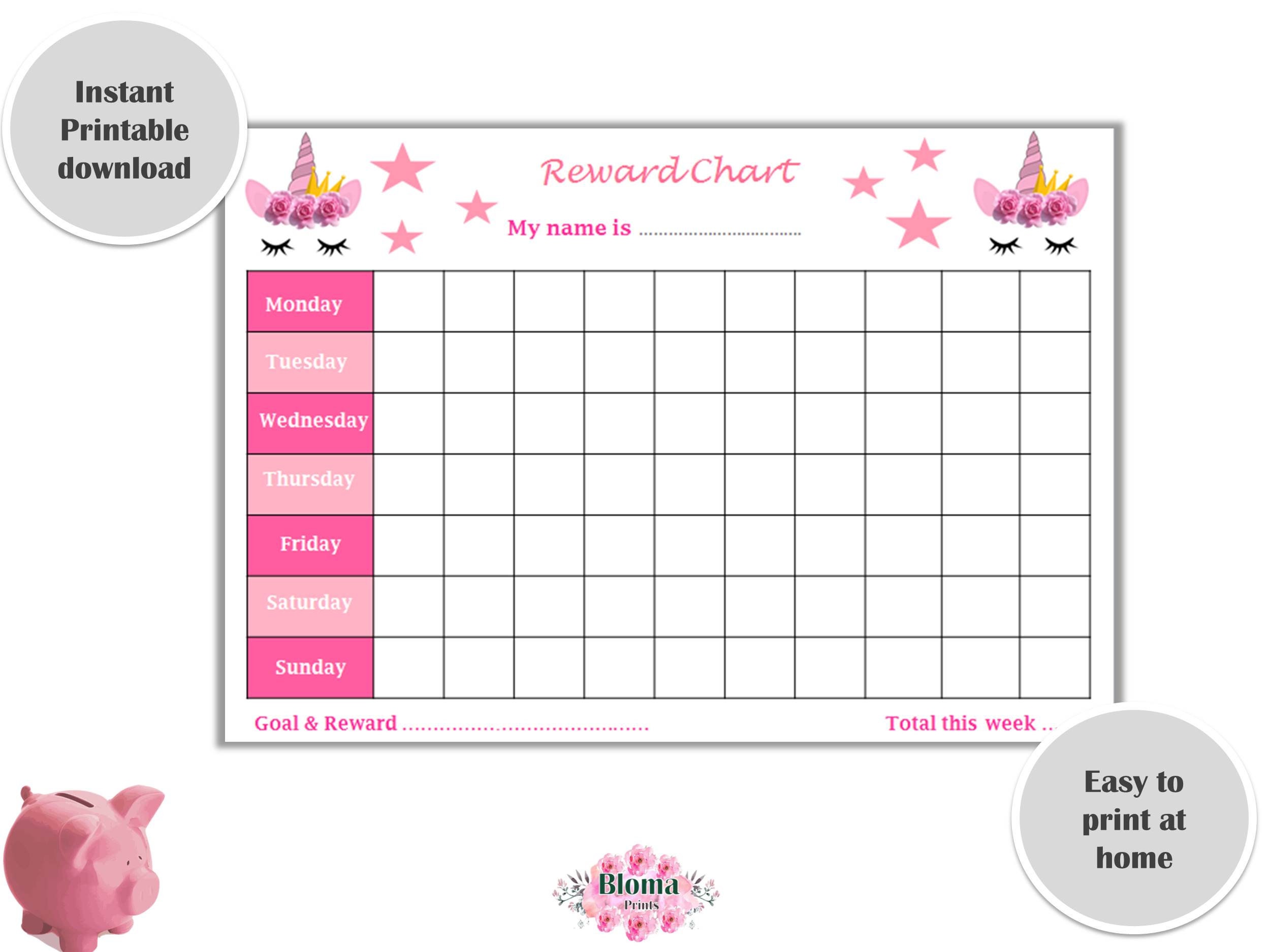 reward-chart-unicorn-printable-children-kids-reward-chart-etsy-uk