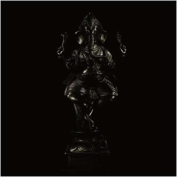 Unique Stunning Black Ganesh on Black Background. Professional - Etsy