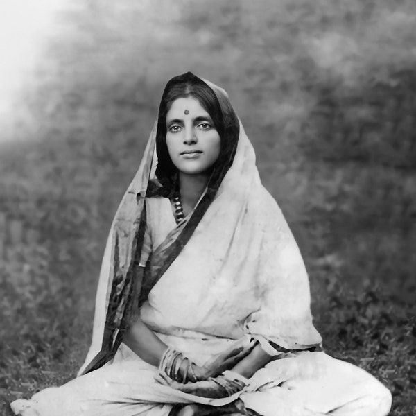 Young Sri Anandamayi Ma. Portrait On Luster Paper. Professional Photographic Print