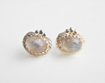 Rainbow Moonstone Studs, Moonstone Stud Earrings, 925 Sterling Silver, Moonstone Silver Stud, Moonstone Gemstone Stud, Moonstone Ear Stud