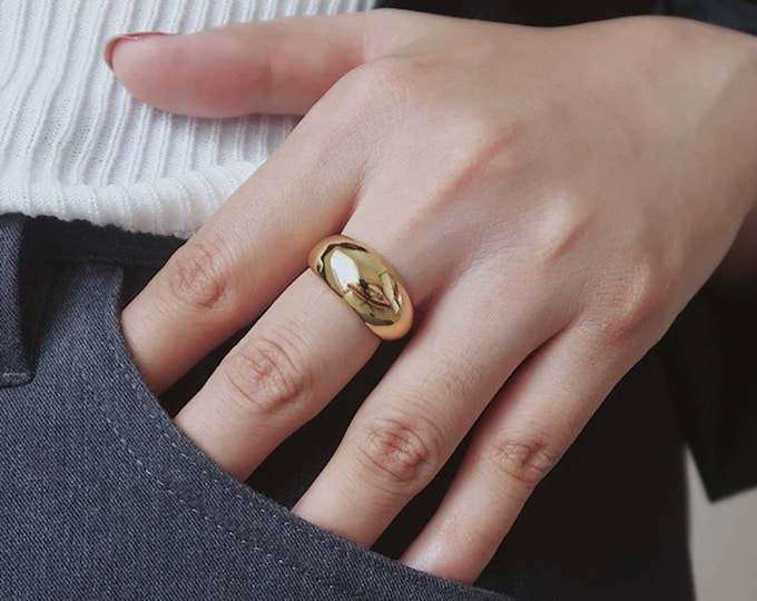 Gold Bold Dome Ring main image 0