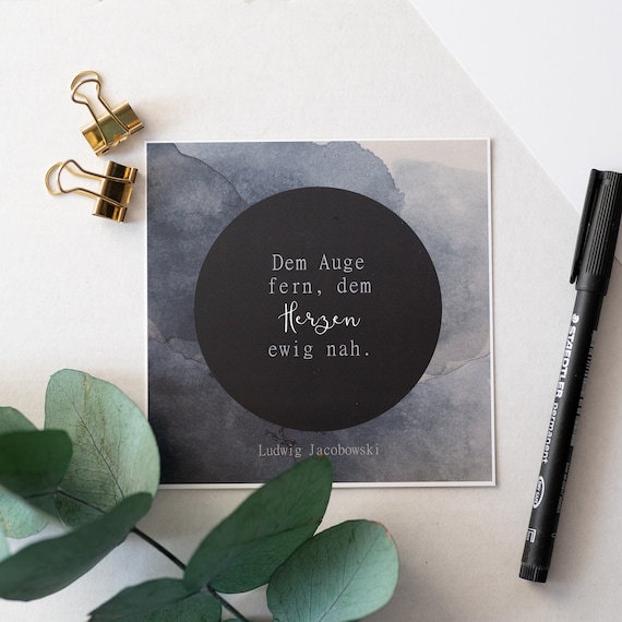 Karte Dem Auge fern dem Herzen ewig nah. Ludwig Etsy