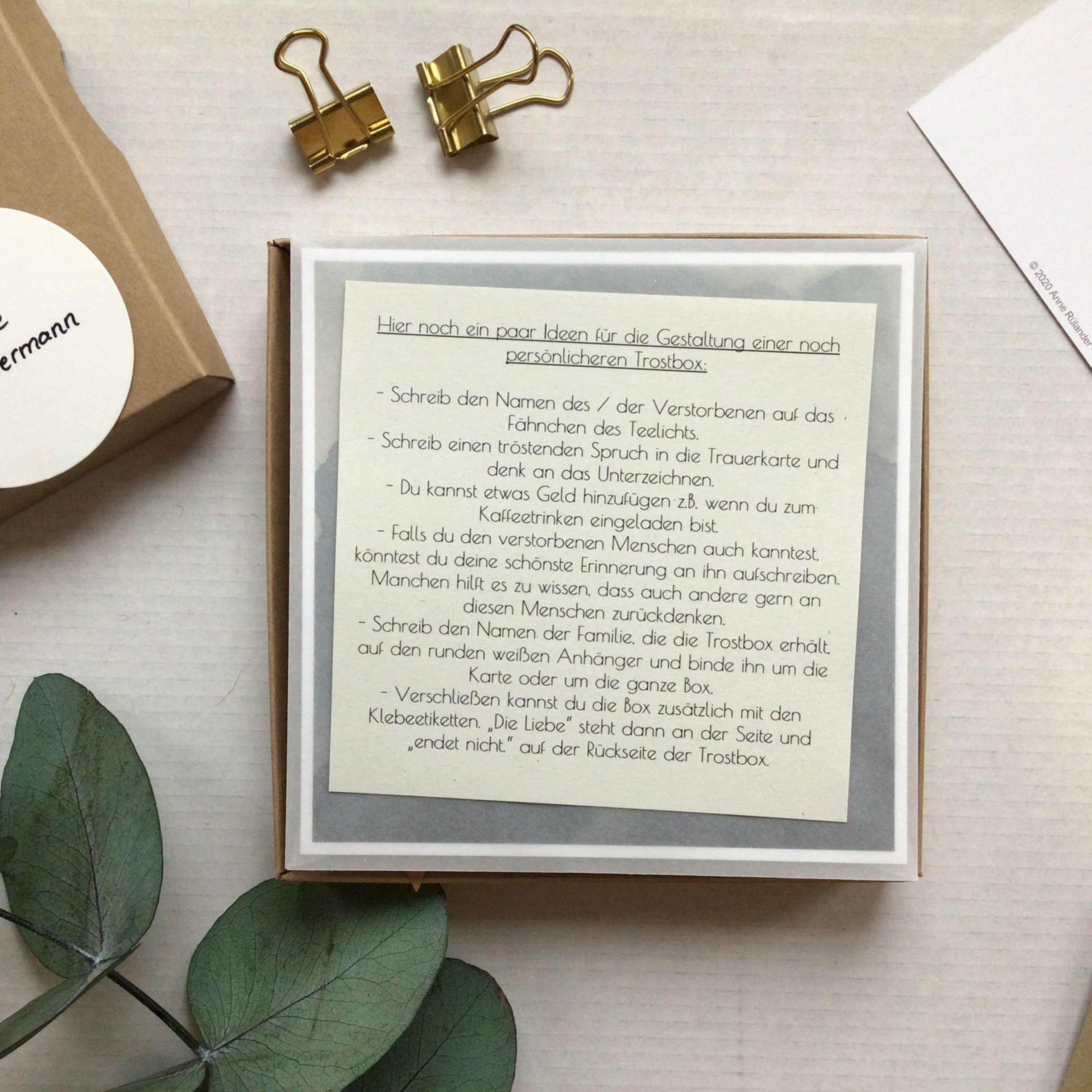 Trostbox Dem Auge fern dem Herzen ewig nah Etsy.de