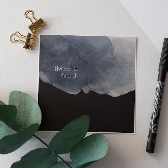 Karte herzliches Beileid Trauerkarte Beileidskarte | Etsy