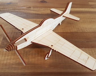 P51 Mustang laser cut plane dxf ai svg digital files for laser cutting model aircraft hobby vector laser cut wooden airplane