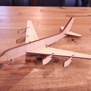 KC135 JET avião de corte a laser dxf ai svg arquivos digitais para corte a laser modelo de aeronave hobby vetor corte a laser avião de madeira